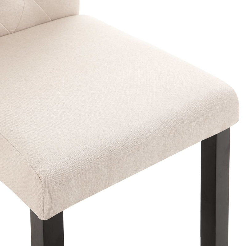 Dining Chairs Side Chair with Solid Wood Legs for Home Kitchen Fabric, Cream, 2