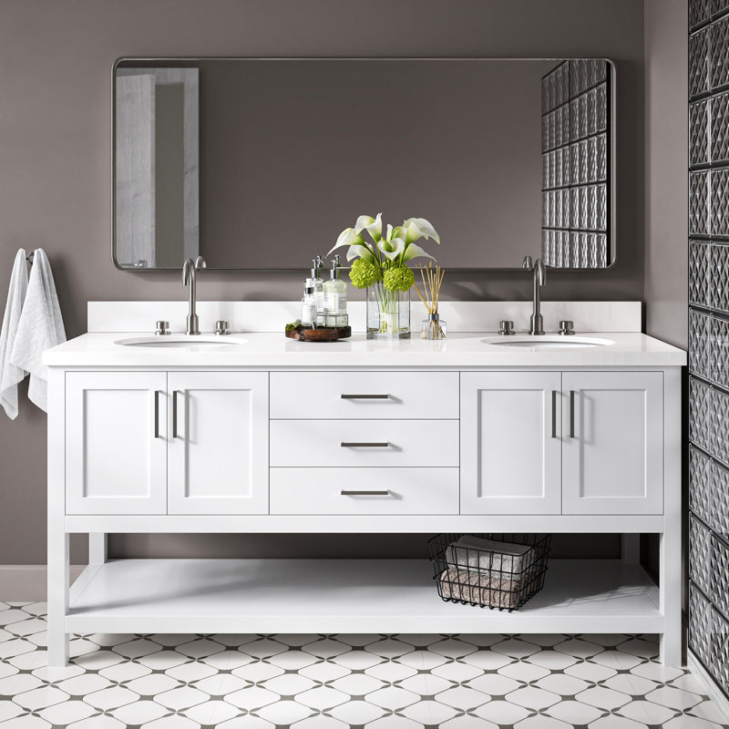 Magnolia Bath Vanity Oval Basin S073DWQ, White, Oval