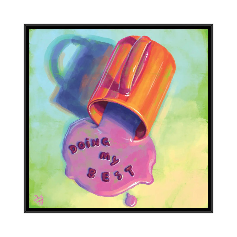 «Doing My Best», reproduction d'art sur toile encadrée, H 26 po x l 26 po, Noir, Toile à cadre flottant sans passe-partout