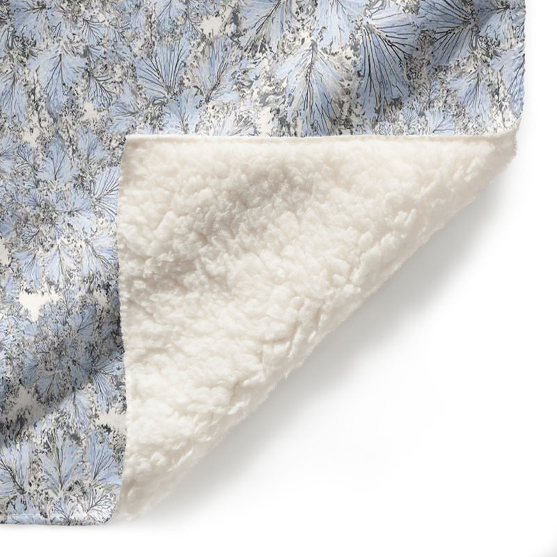 Couverture sherpa à fleurs bleues i doux, l 51 po x L 60 po