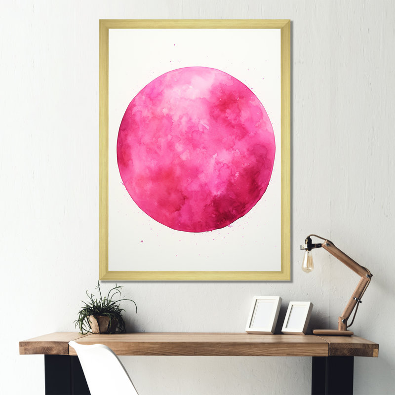 Système solaire au mercure magenta I, H 44 po x l 34 po x P 1,5 po, Cadre doré simple
