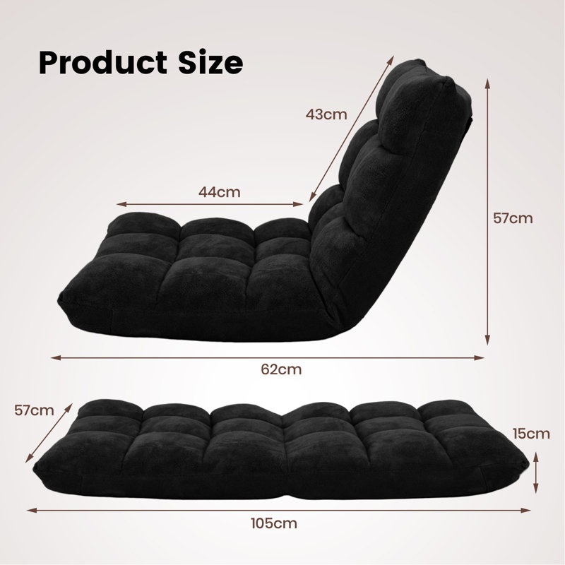 Kelm Iron Padded Folding Chair, Black
