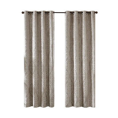 Rideau tricoté en jacquard damassé occultant avec œillets (seulement 1 panneau PC)