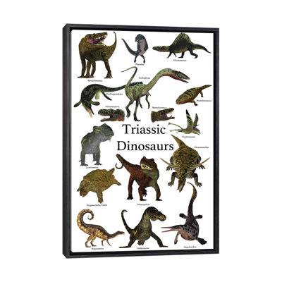 Affiche des dinosaures préhistriques et des reptiles pendant la période triasique par Corey Ford - impression d'art graphique