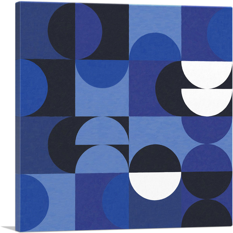 «Mid-Century Modern Feeling Blue», impression sur toile tendue, H 36 po x l 36 po x P 0,75 po