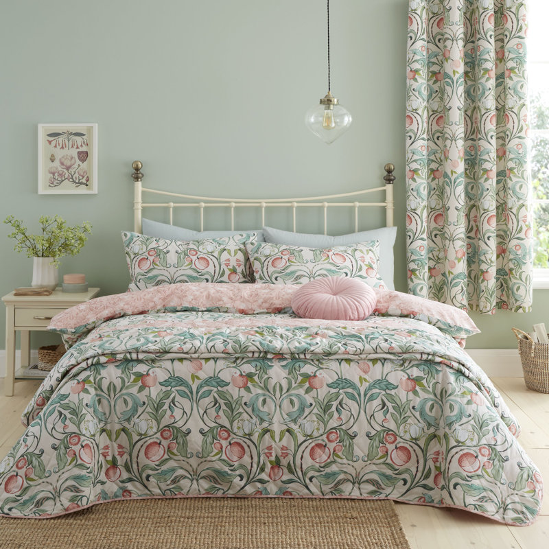 Clarence Floral Reversible Duvet Cover Set with Pillowcases, Double - 2 Standard Pillowcases