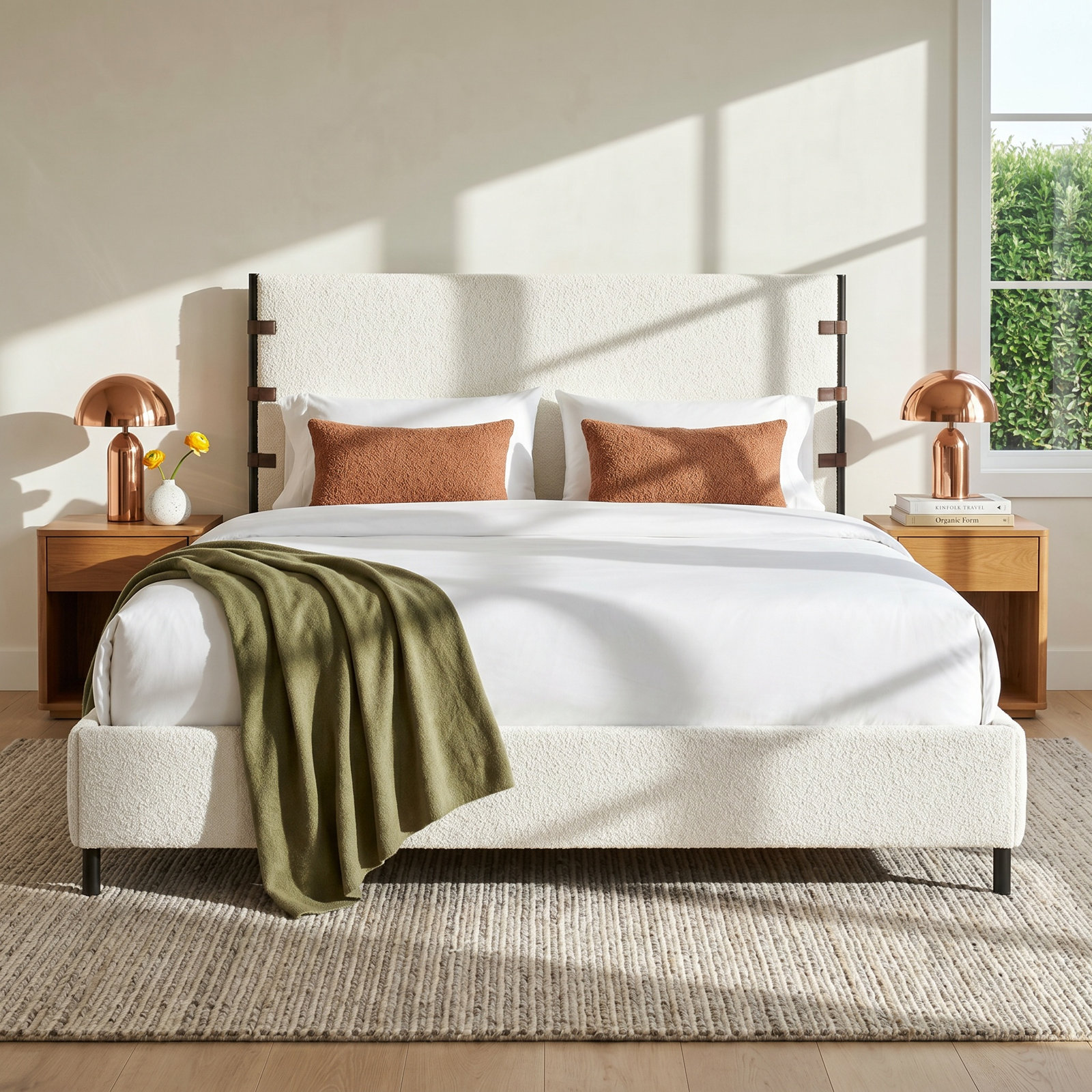 Amadeo Upholstered Metal Bed, King