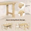 Ensemble de salle à manger de ferme 6 pièces pour 6 personnes, ensembles de cuisine et de salle à manger avec pieds et structure en bois massif, chaises ergonomiques à double style, idéal pour la cuisine et la salle à manger (bois naturel délavé)-1822317561