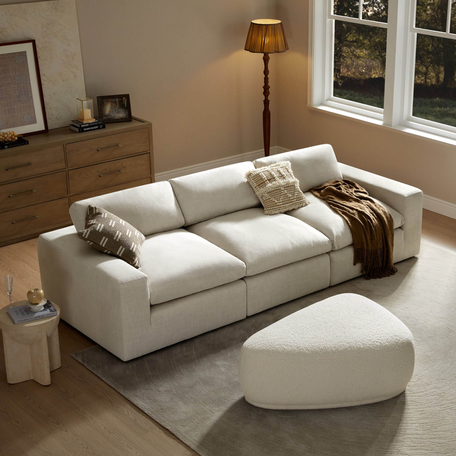 Adna 26" Ottoman, White