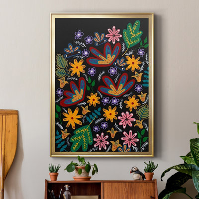 «Muddled Flowers I», reproduction encadrée de qualité supérieure - Prêt à être accroché-2848046