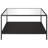 Ceno 32" Black Glass And Steel Square Coffee Table With Shelf