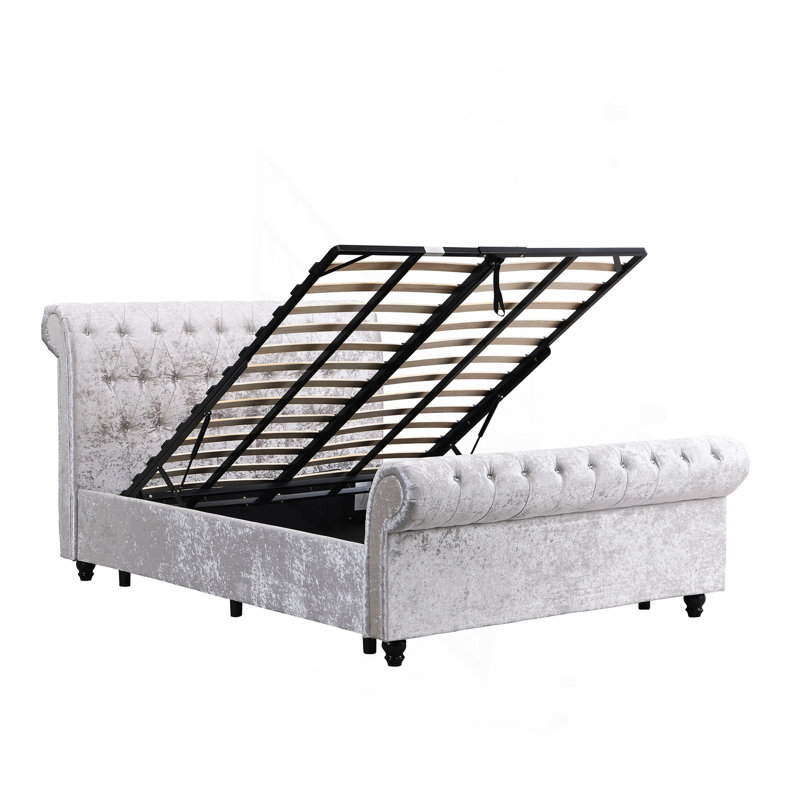 Grand lit de rangement tapissier Hartfried