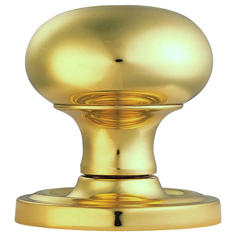 Victorian Passage Door Knob, Polished Brass