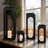 Modern Neutral Set Of 4 Metal Black Open Lanterns