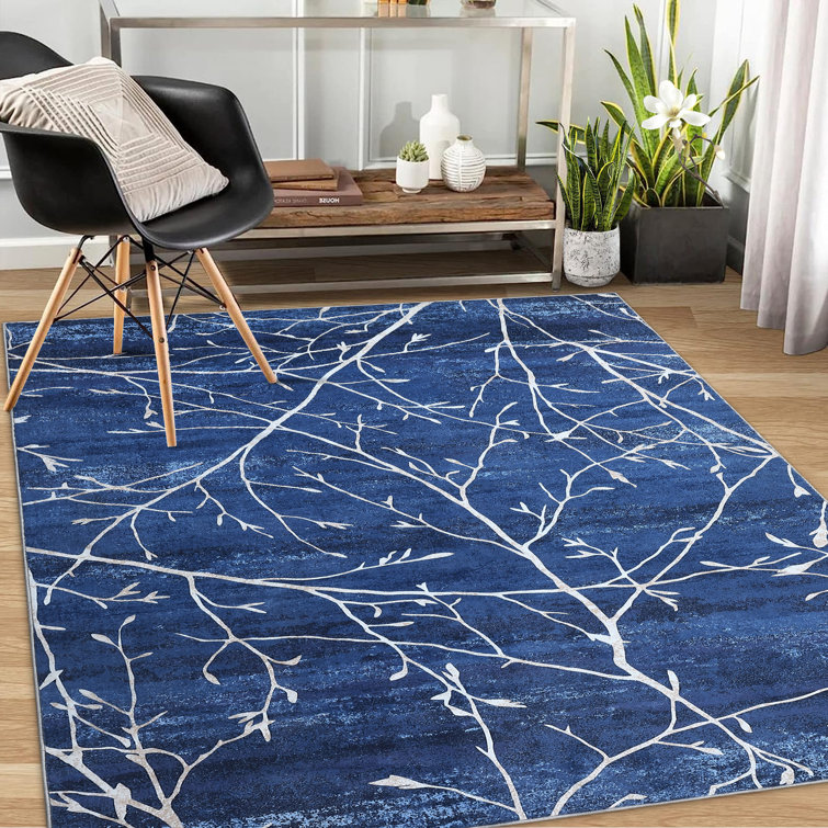 Moire Washable Abstract Indoor Rug