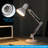 Stelly Metal Adjustable Swing Arm Desk Lamp with Base and Clamp, White-49665479