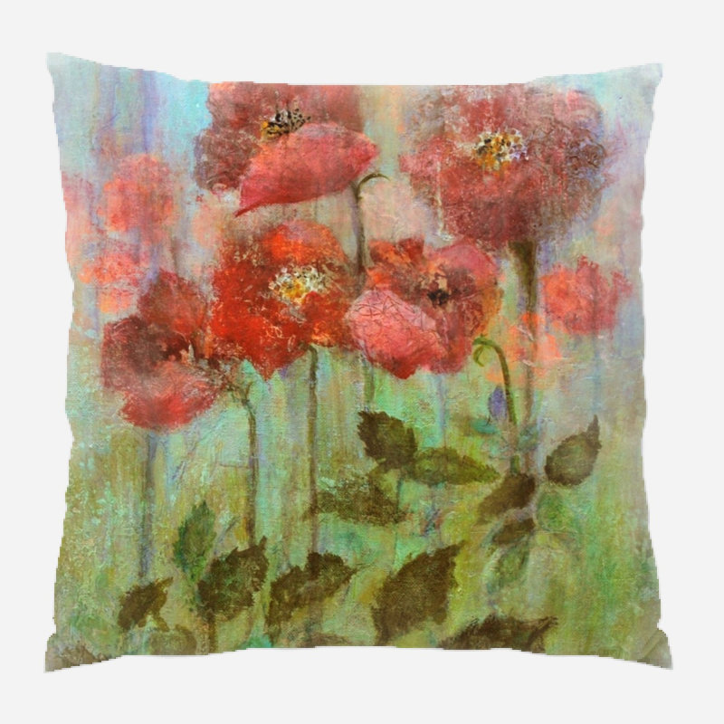 Coussin décoratif aquarelle , Microsuède, Intérieur