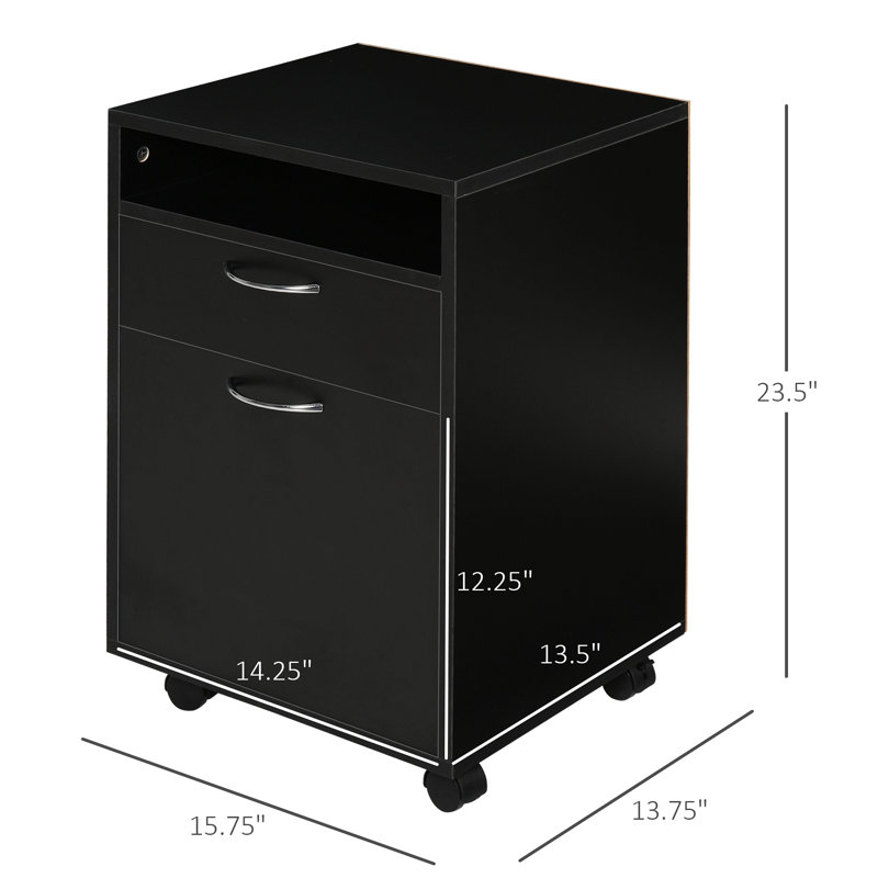 Mobile Storage Cabinet Organizer, Black