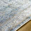 Tapis oriental bleu foncé en viscose / polyester / acrylique tissé à la machine-2146932891