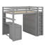 Lit mezzanine polyvalent avec tiroirs de rangement intégrés, bureau de travail spacieux et armoire de style armoire-114355540-114355537