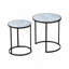 Ensemble de 2 tables de bout rondes, tables d'appoint empilables avec structure en métal robuste pour les petits espaces, le salon et le bureau