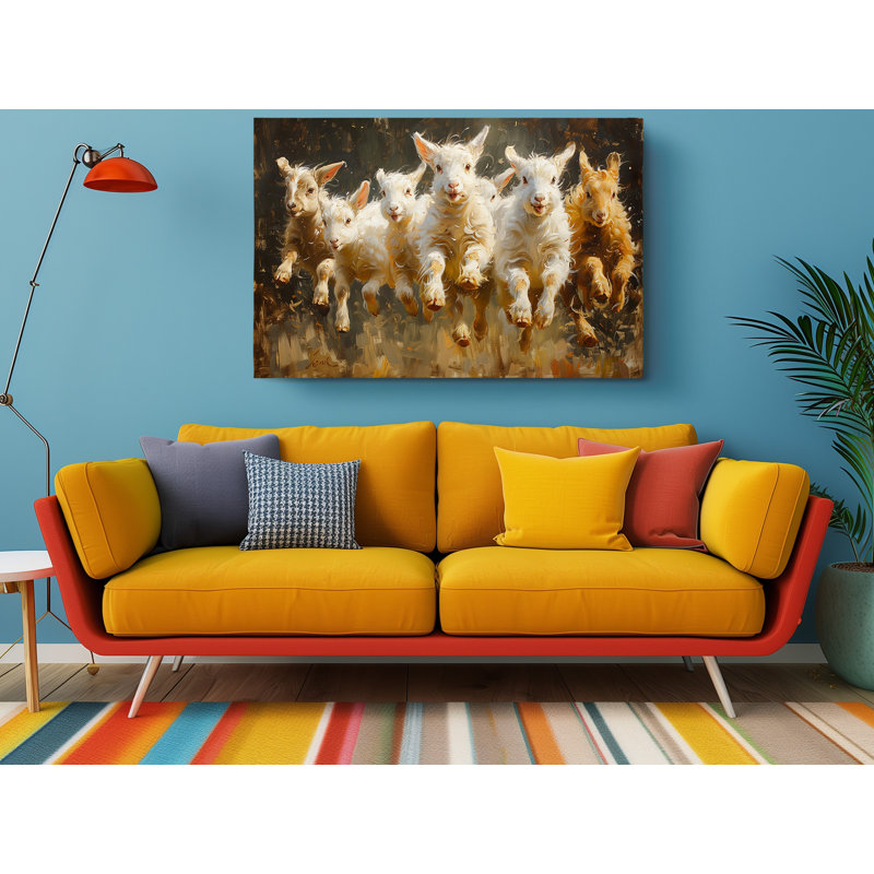 Reproduction de peinture à l'huile sur toile d'agneaux, art mural moderne pour la maison et le bureau, reproduction de peinture