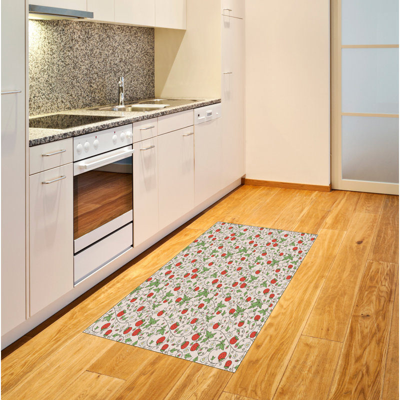 Strawberry High Density Long Fiber Poly Threads Decorative Area Rug Carpet, Rectangle 2'7" x 5'