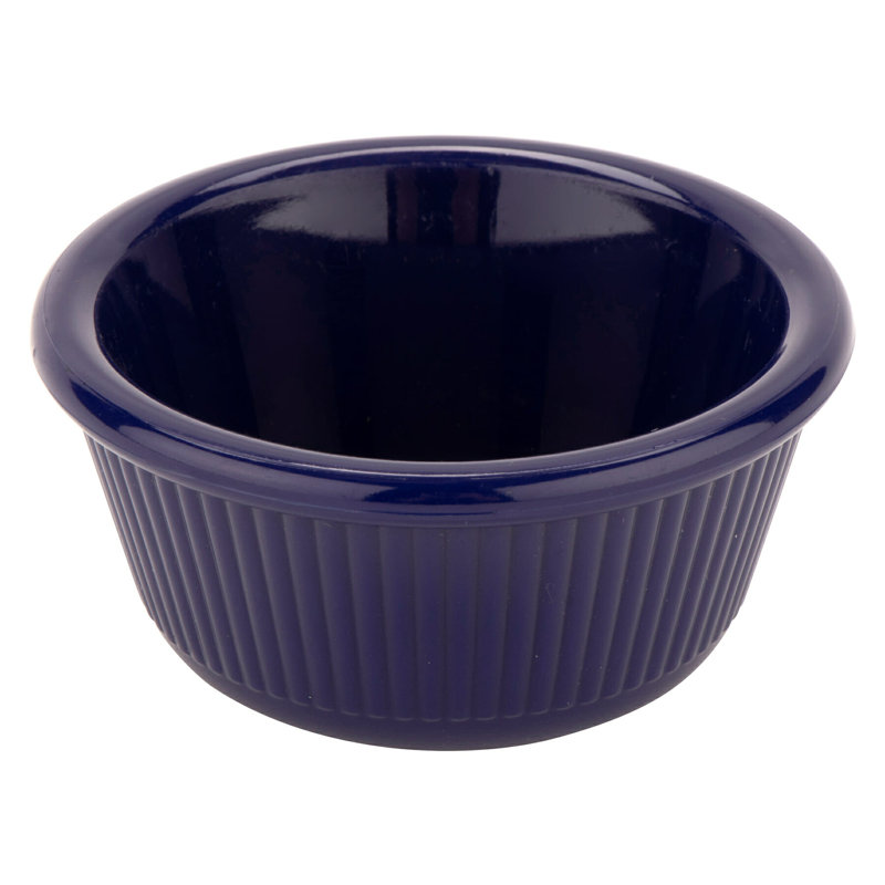 G.E.T. Fluted & Smooth Ramekins Melamine 12 Piece Ramekin / Soufflé Dish Bakeware Set, Blue