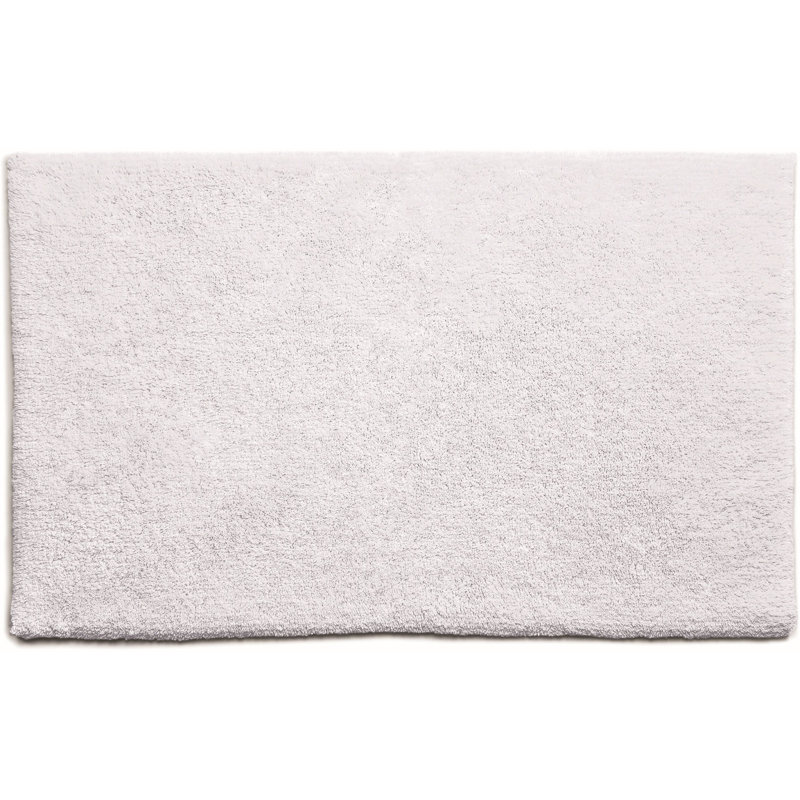 Dithusan Plain Bamboo Bath Mat, 80cm L x 50cm W, White