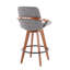 Tabouret de comptoir Cosmo Mid-Century en tissu noyer et gris par Lumisource