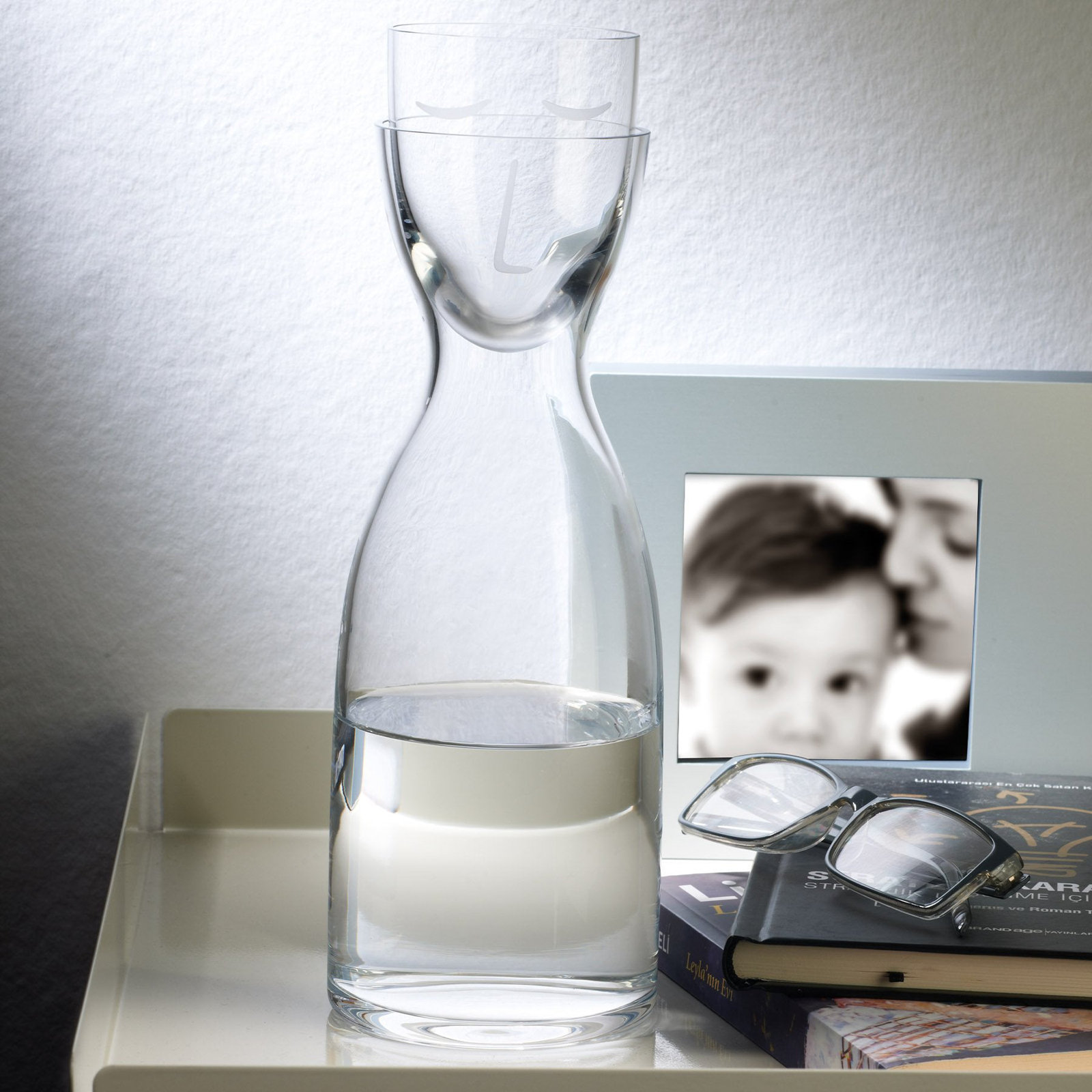 Mr. Mrs. Pitcher, Clear, 9.25" H x 3.5" W x 3.5" D