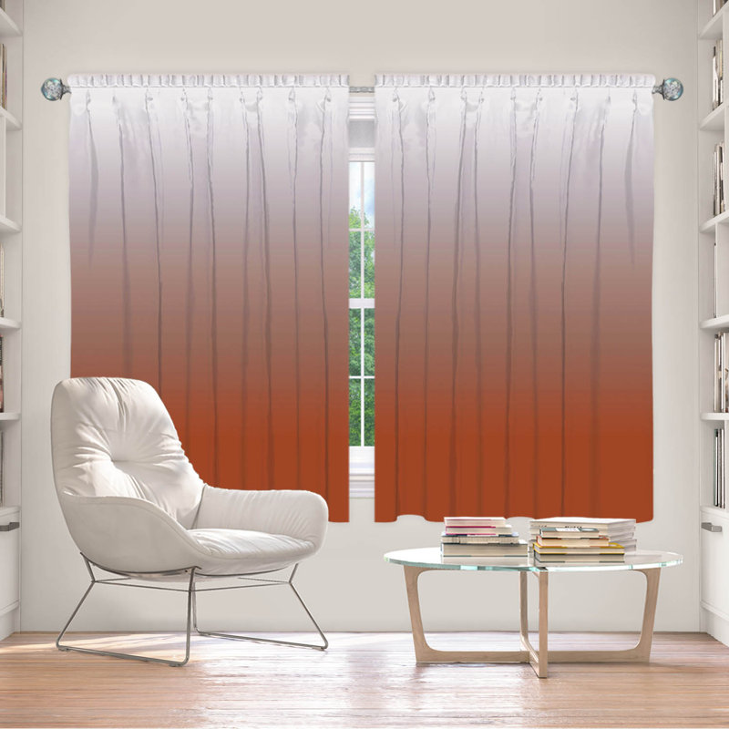 Vandela Room Darkening Curtain Pair, 56" W x 78" L, Rust/Gray