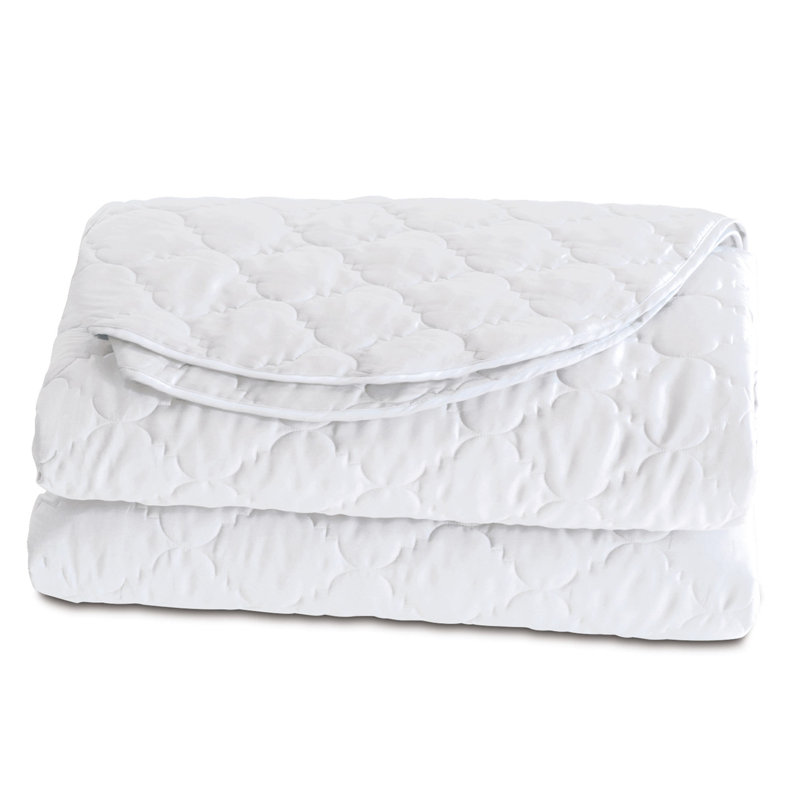 Viola Modern & Contemporary Sateen Coverlet, Queen Coverlet, White