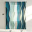 Rideaux transparents pour le salon et la chambre à coucher, motif abstrait à vagues avec passe-tringle, rideaux en mousseline de soie voile en dégradé bleu sarcelle, 2 panneaux par ensemble-700514174-700514175