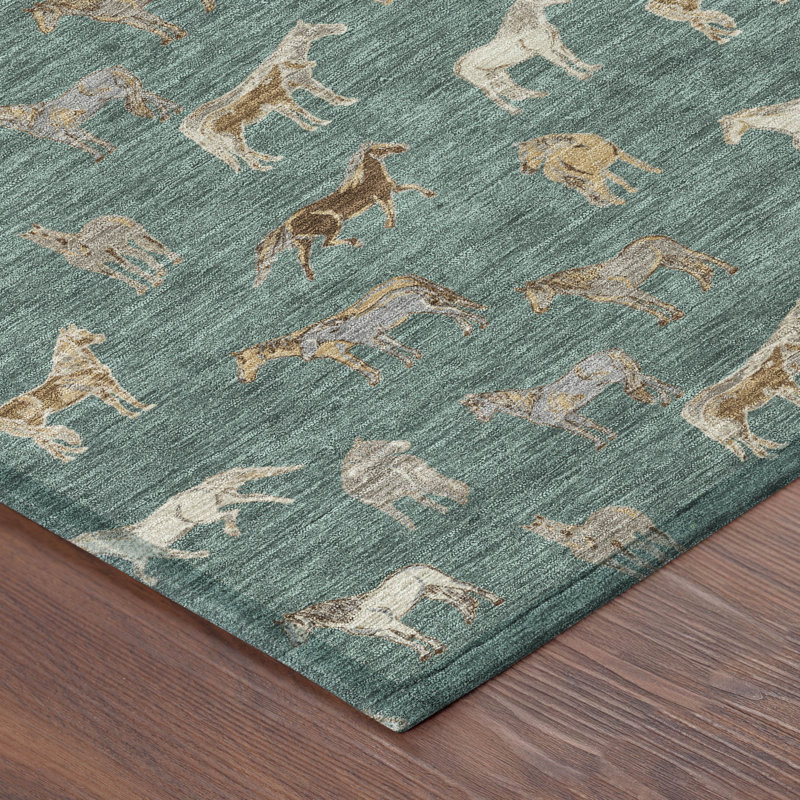 Tapis intérieur / extérieur lavable à la machine Chantille ACN2521, Basilic, Rectangulaire 8 pi x 10 pi