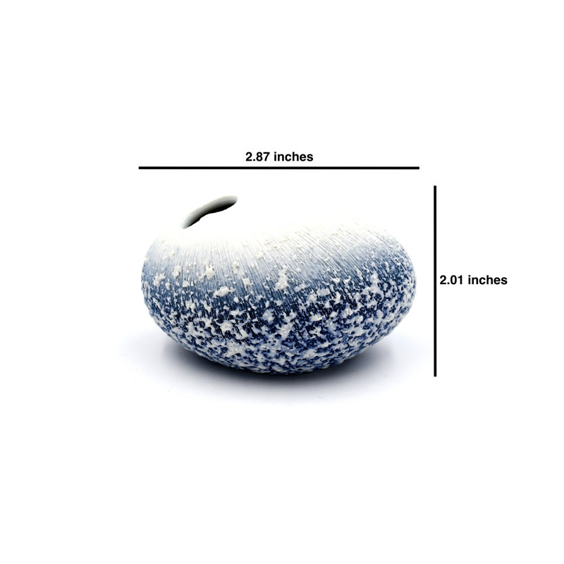 Aveli Handmade Table Vase, Blue, 2" H x 2.9" W x 2.2" D