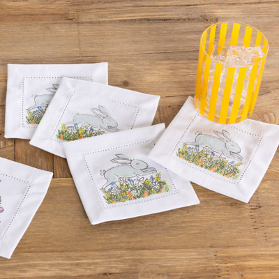 Serviette de cocktail en coton ajourée en coton