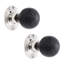 Ebonised Beehive Mortice/Rim Door Knob Polished Nickel
