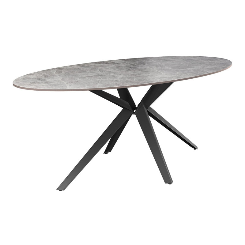 Colturo Oval Metal Base Dining Table, Grey