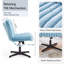 Chaise de bureau pivotante ajustable Blynn à assise large, chaise de coiffeuse-296936901
