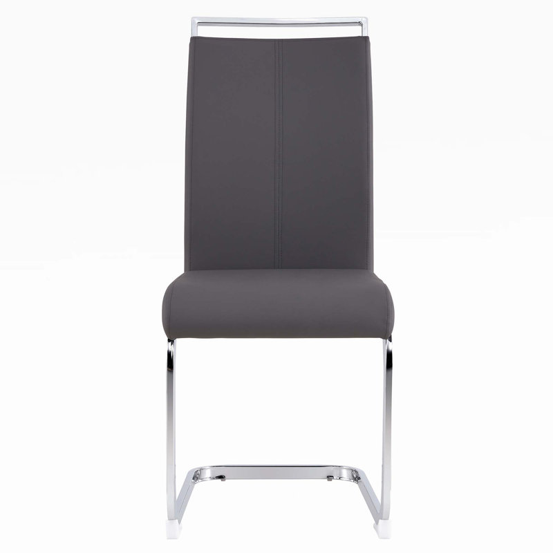 Mangano Dining Chair, Dark Gray, Silver