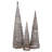 Set Of 3 LED Lighted Snowy Rattan Christmas Cone Tree Decorations 3.25'
