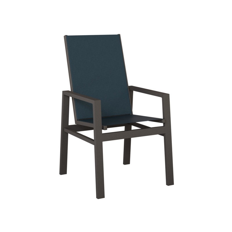 Chaise de salle à manger Berlin, Marine, Aluminium graphite moucheté