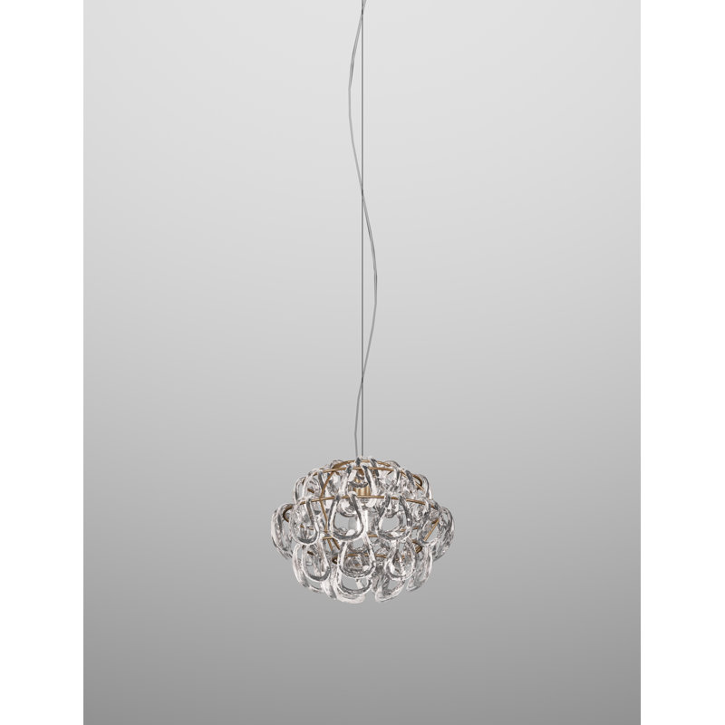 Giogali 1 - Light Pendant, 90" H x 14.5" W x 14.5" D, Crystal Transparent, Matte Bronze