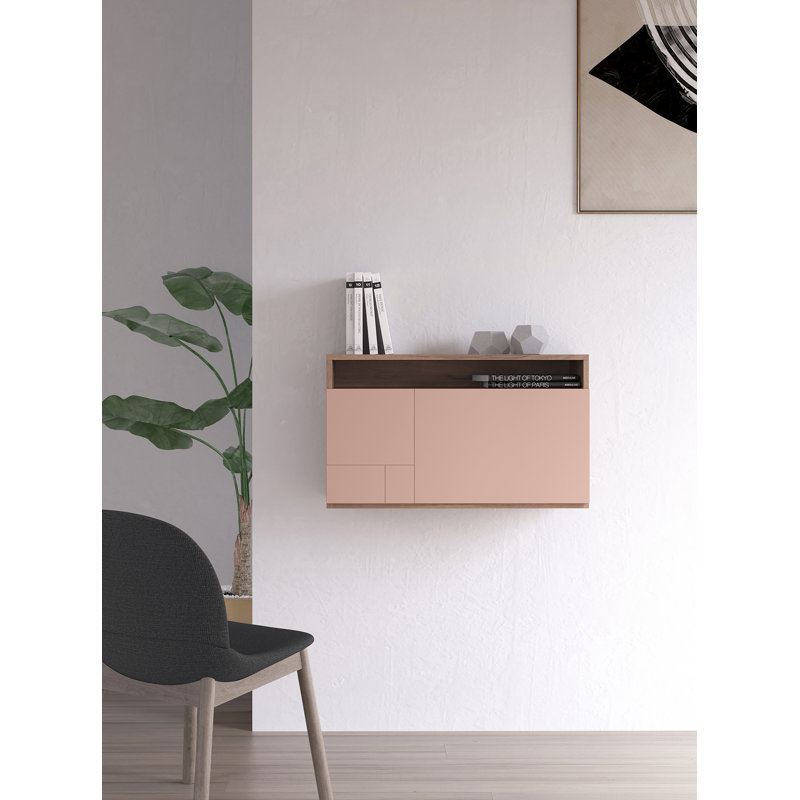 Fryman Floating Desk, Walnut Pink