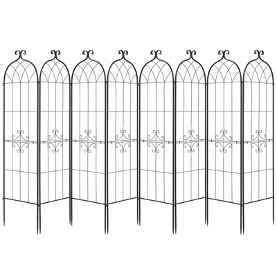 180 cm H x 51 cm W Iron Arched and Lattice Panel Trellis