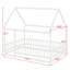 Lit double surbaissé pleine grandeur, lit de plancher à thème chalet avec structure de toit-292340850