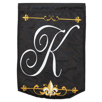 Jasia Flag Monogram-T Black Polyester 13x18
