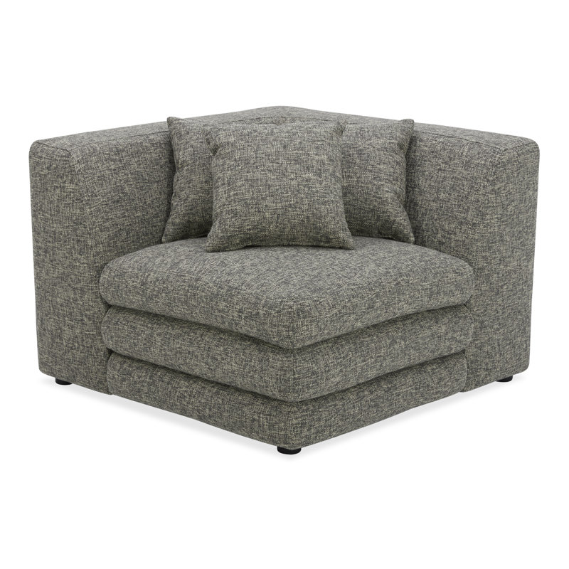 Fauteuil d'appoint rembourré Donia, Tweed pierre