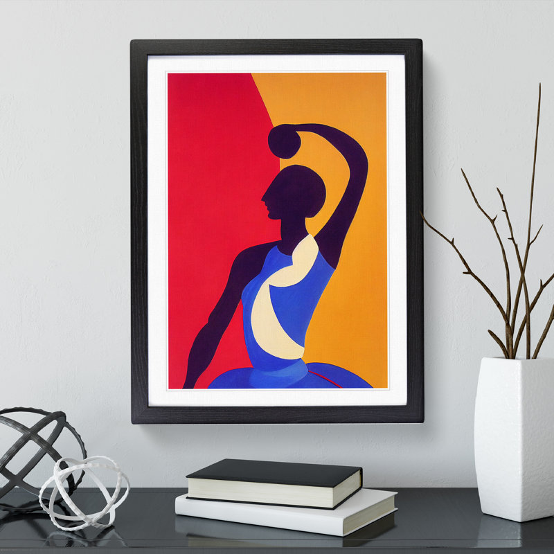 Dancer Woman In Abstract No.1 - Single Picture Frame Print, Black, 64cm H x 46cm W x 2cm D